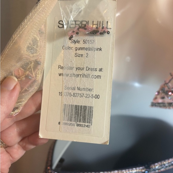 Sherri Hill Shimmery Sleeveless Two Piece Dress 50157 Metallic Pink Beaded Prom - Picture 10 of 16